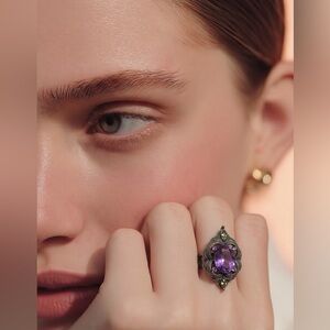 Vintage Purple Gemstone Ring-Size 9